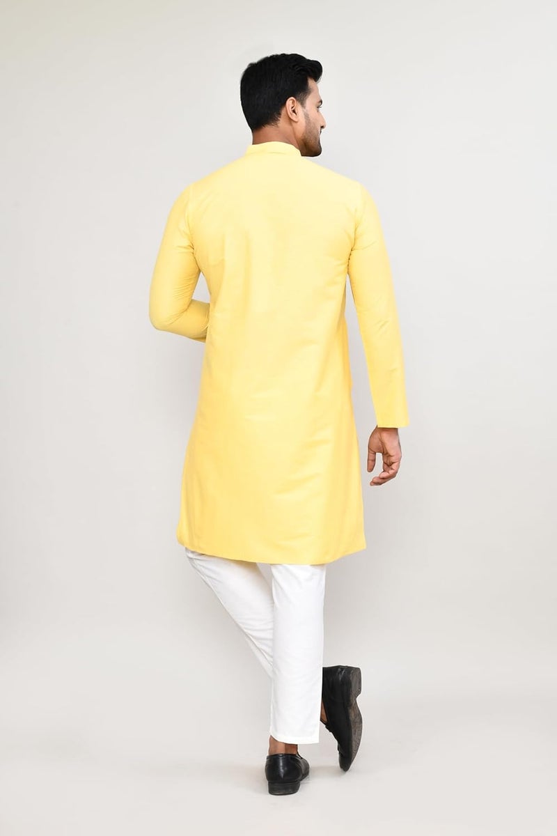 POLY2FAB Hathkargha Cotton Kurta for Men | Full Sleeve Regular Fit Kurta with Mandarin Collar | Traditional, Festive & Wedding Ethnic Wear - Image 2